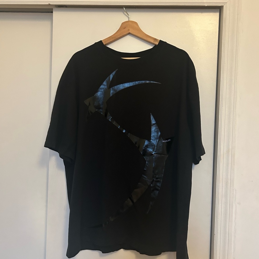 Mugler Black Graphic Short Sleeve Tee